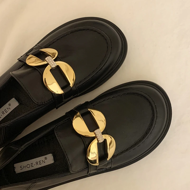 

Туфли женские с круглым носком, металлическая подошва, оксфорды, лоферы, повседневная обувь на весну-осень, 2021