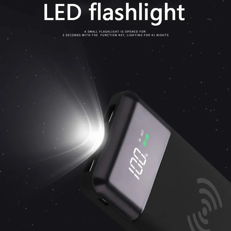 30000mAh QI Беспроводное зарядное устройство для iPhone XS Samsung S9 PowerBank LED 2 USB беспроводной