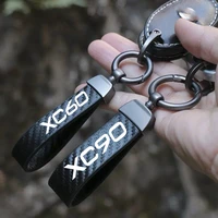 car accessories leather keychain lanyard for keyschain keyring for for volvo awd c30 c70 s40 s60 s80 s90 t6 xc40 xc60 xc70 xc90