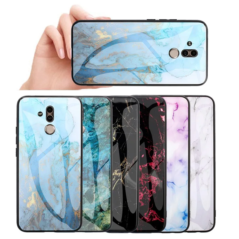 Чехол для телефона из мраморного стекла Huawei Mate 10 20 30 Pro Lite Nova 2S 2 Plus 4 5Z 5 5i 6 SE P9 P10
