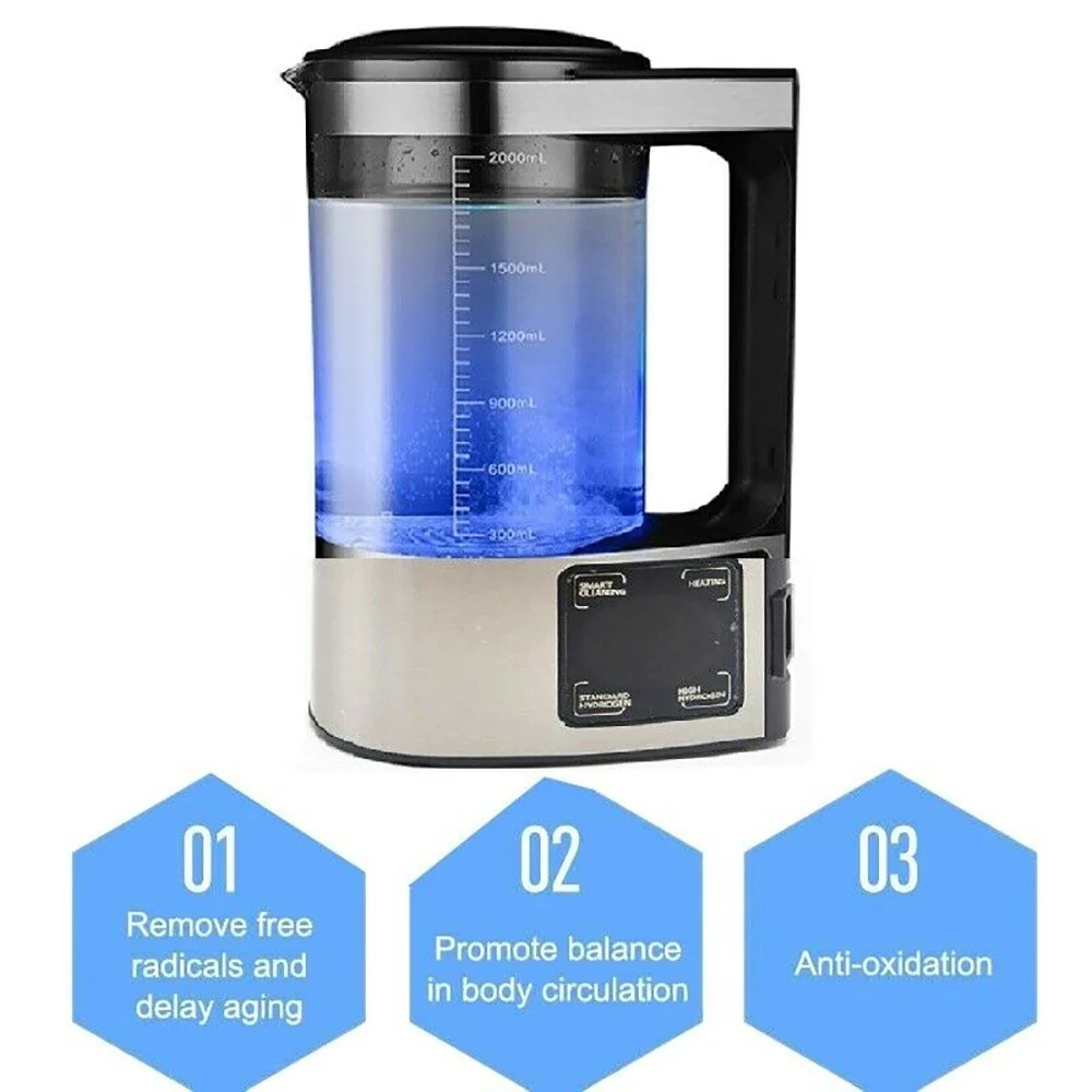2L elektryczny bogaty w wodór czajnik wodny jonizator wody maszyna filtr wody napój Generator wody hydrogenicznej dla domu 100V-240V 3 2L elektryczny bogaty w wodór czajnik wodny jonizator wody maszyna filtr wody napój Generator wody hydrogenicznej dla domu 100V-240V 3