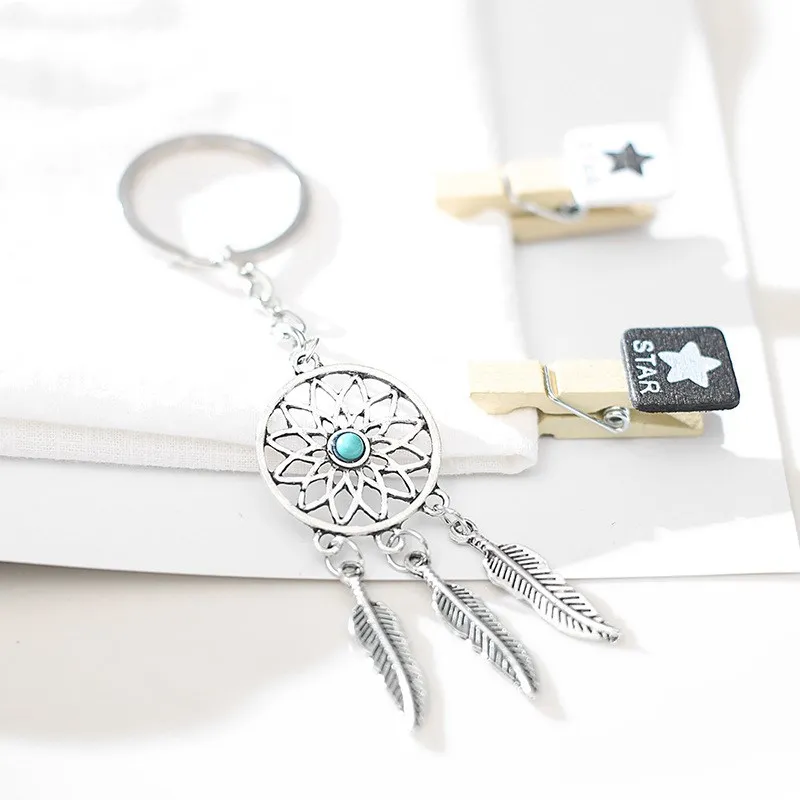 Креативные акриловые металлические брелки Корейская имитация Ловец снов кольцо