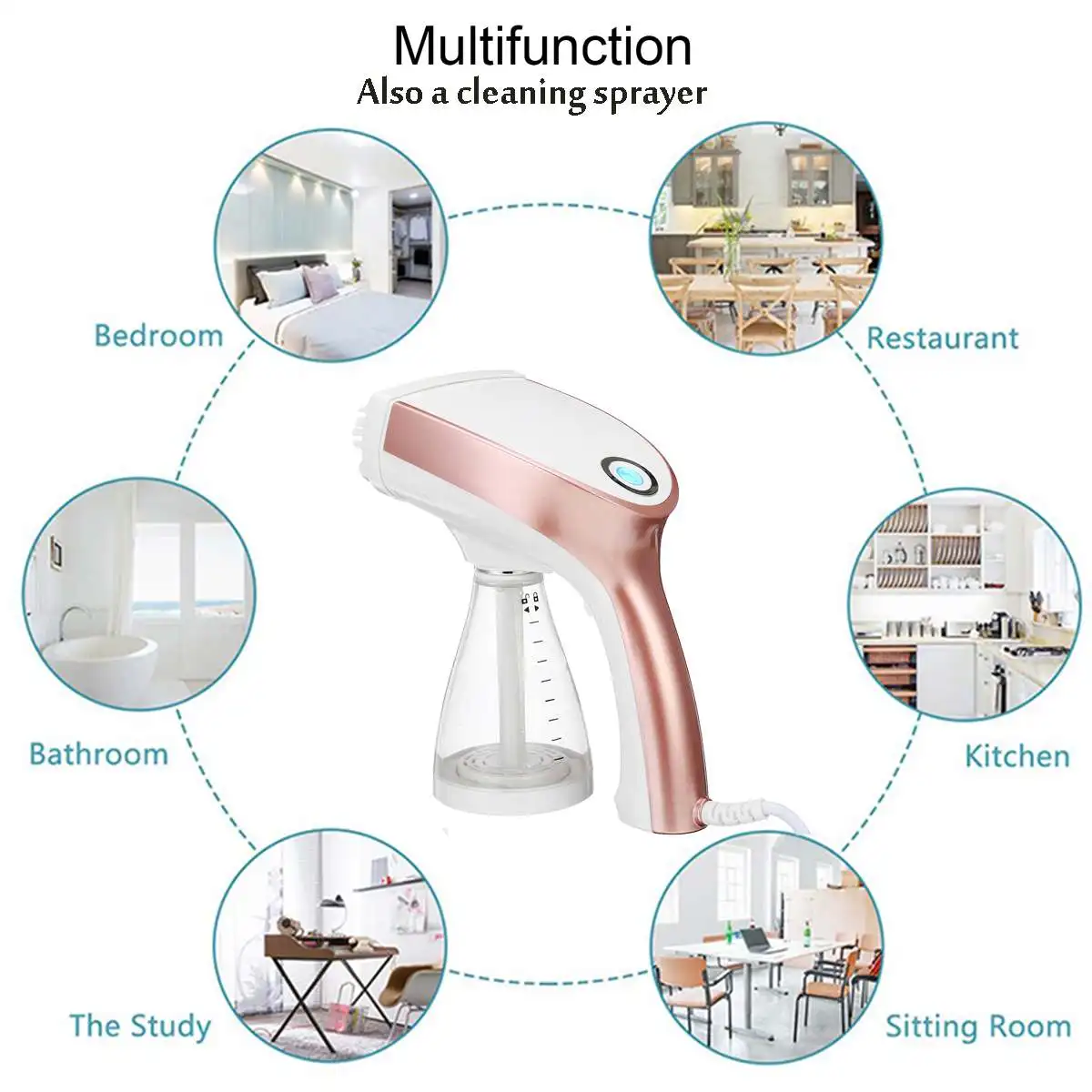 

1200W Powerful Handheld Steamer Portable Garment Steamer Nano Facial Gun Humidifier Disinfection Steam Iron for Home Car Clothes