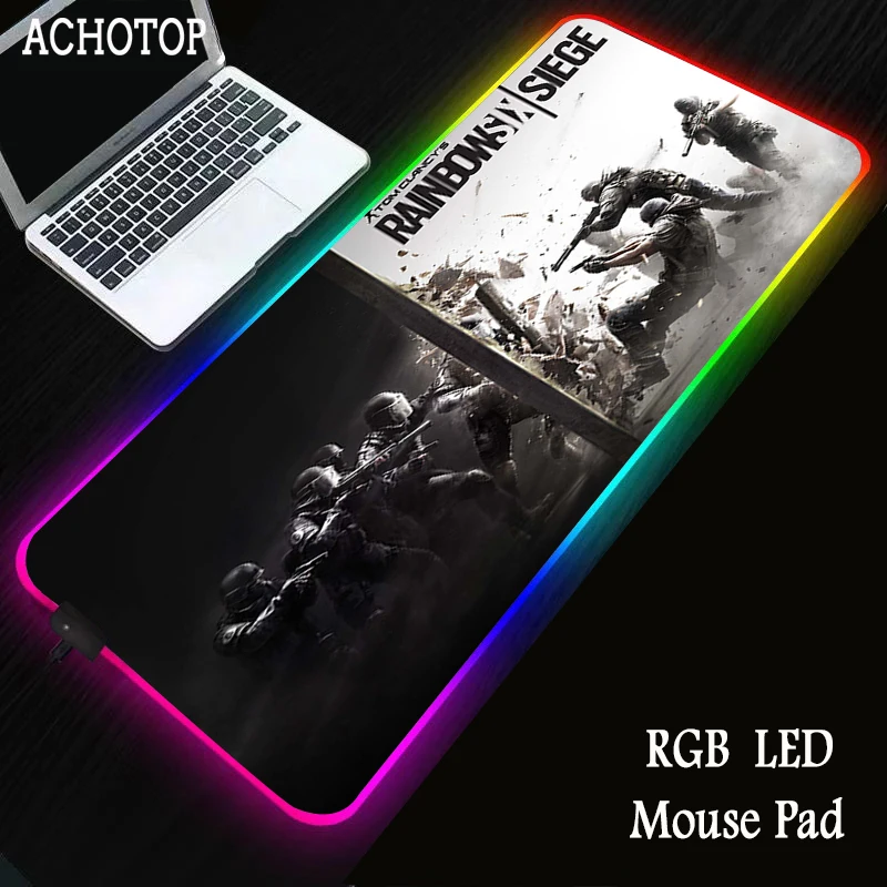 

Радуга шесть осада RGB игровая Мышь Pad компьютерный геймер Мышь большой коврик для игровой мыши Мышь коврик большой МОЗ площадку ПК Клавиатур...
