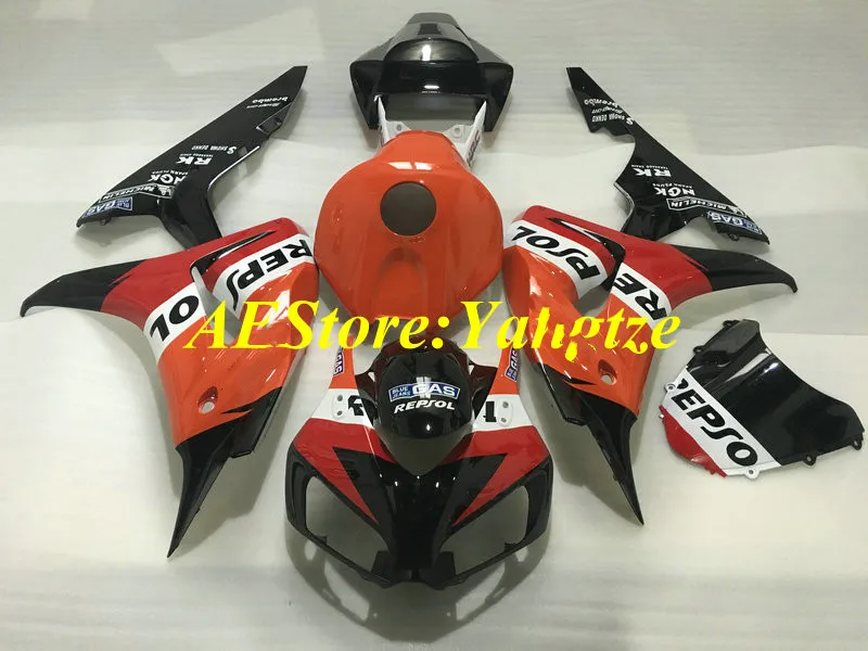 Комплект обтекателей для мотоцикла CBR1000RR 06 07 CBR1000 2006 2007 Красный Оранжевый Черный