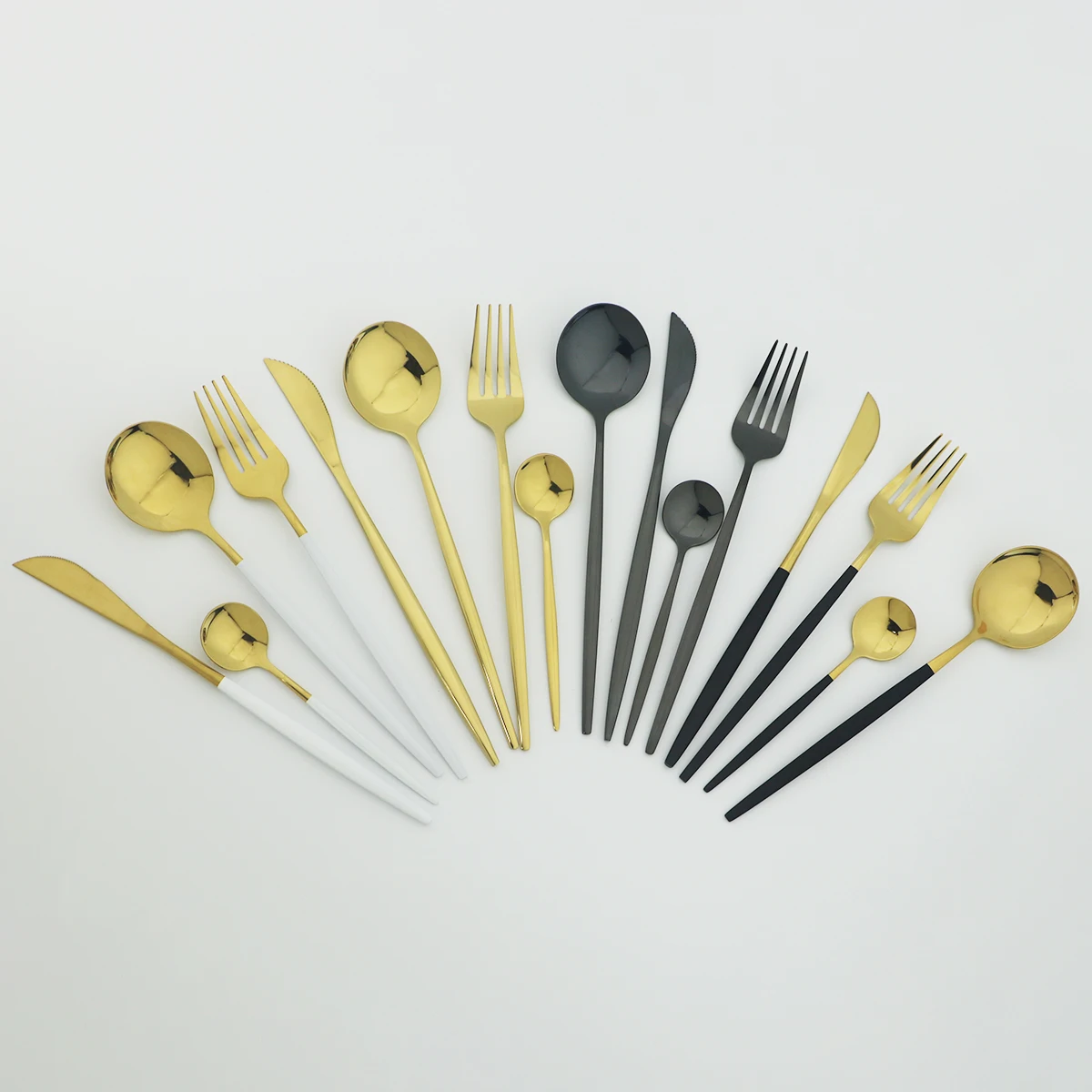 Набор столовых приборов из нержавеющей стали набор черного и золотого цвета ножи