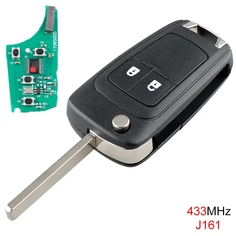 433 МГц 2 кнопки складная деталь для замены с чипом ID46 OPEL VAUXHALL Astra Insignia Zafira C Mokka Chevy |
