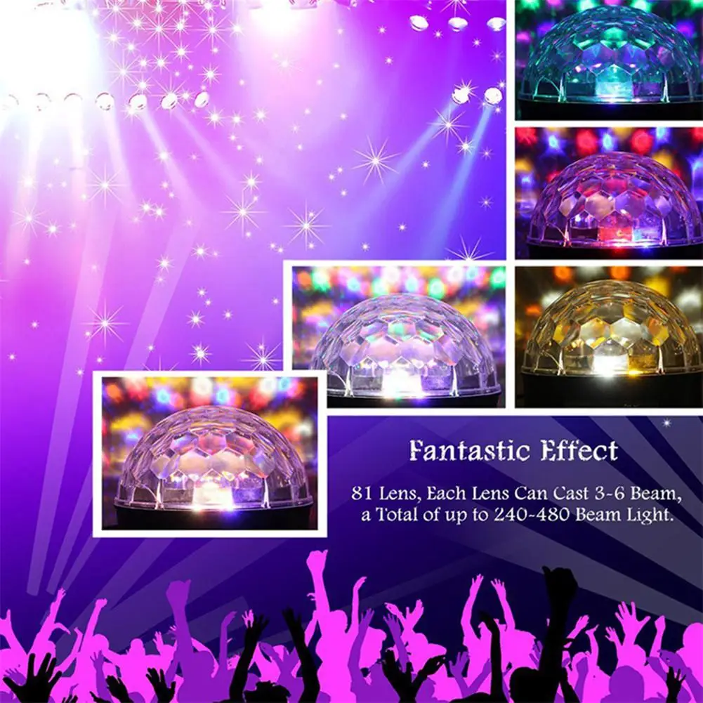 9 цветов светодиодный Bluetooth динамик диско шар светильник с MP3 плеером Выпускной
