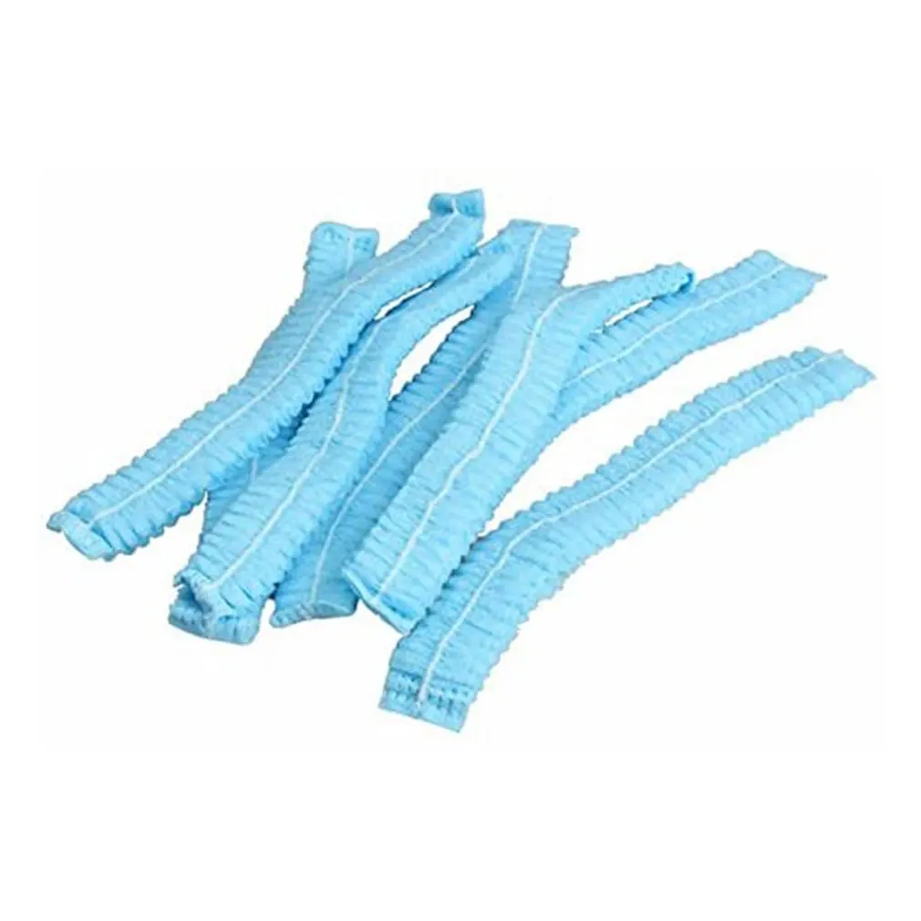 

100Pcs Disposable Hat Round Non-Woven Headgear Dust-Proof Chef Food Factory Workshop Anti-Hair Fall
