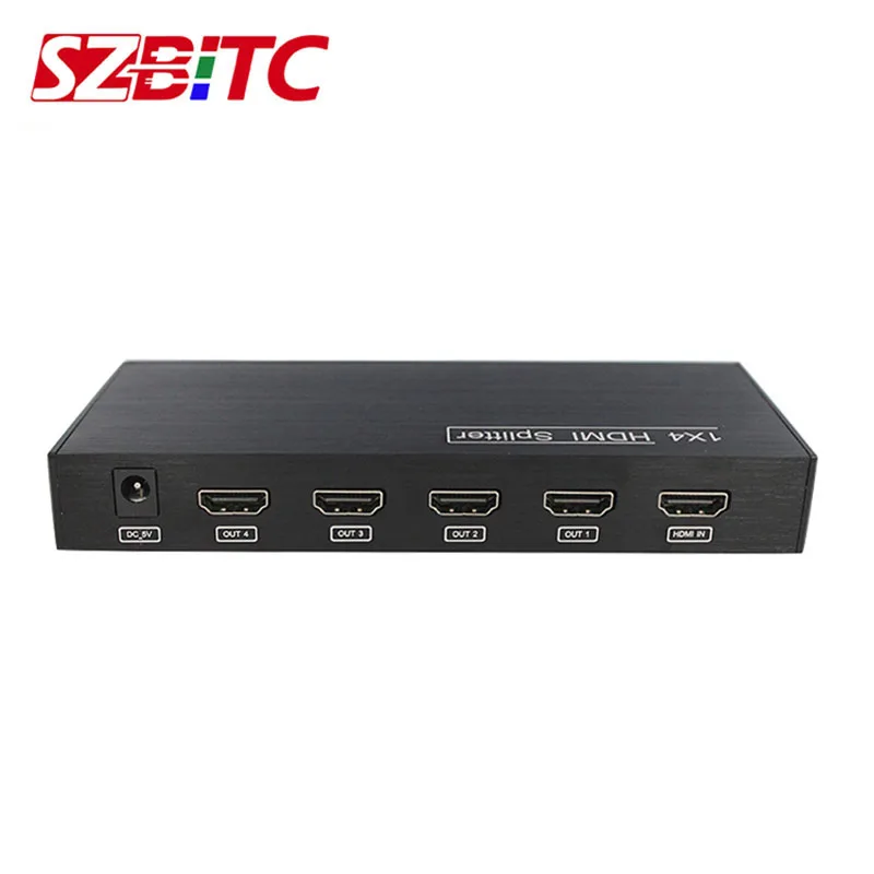 SZBITC 4K 1x4 HDMI сплиттер 1 в 4 Выход видео распределитель преобразователь 30 Гц 3D EDID RS232