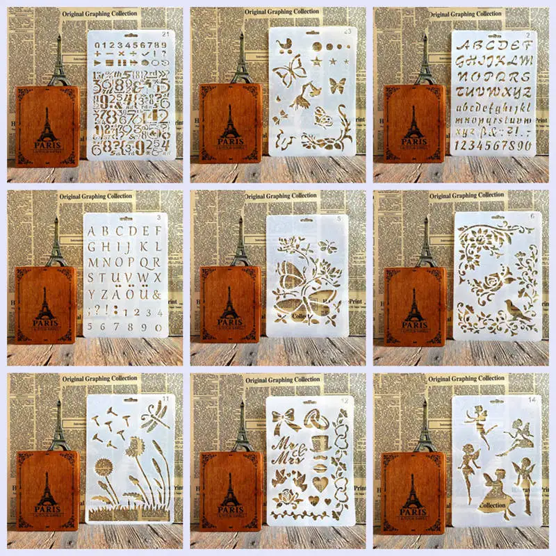 Новый дизайн трафареты для сделай сам скрапбукинг пластиковый цветок ручная