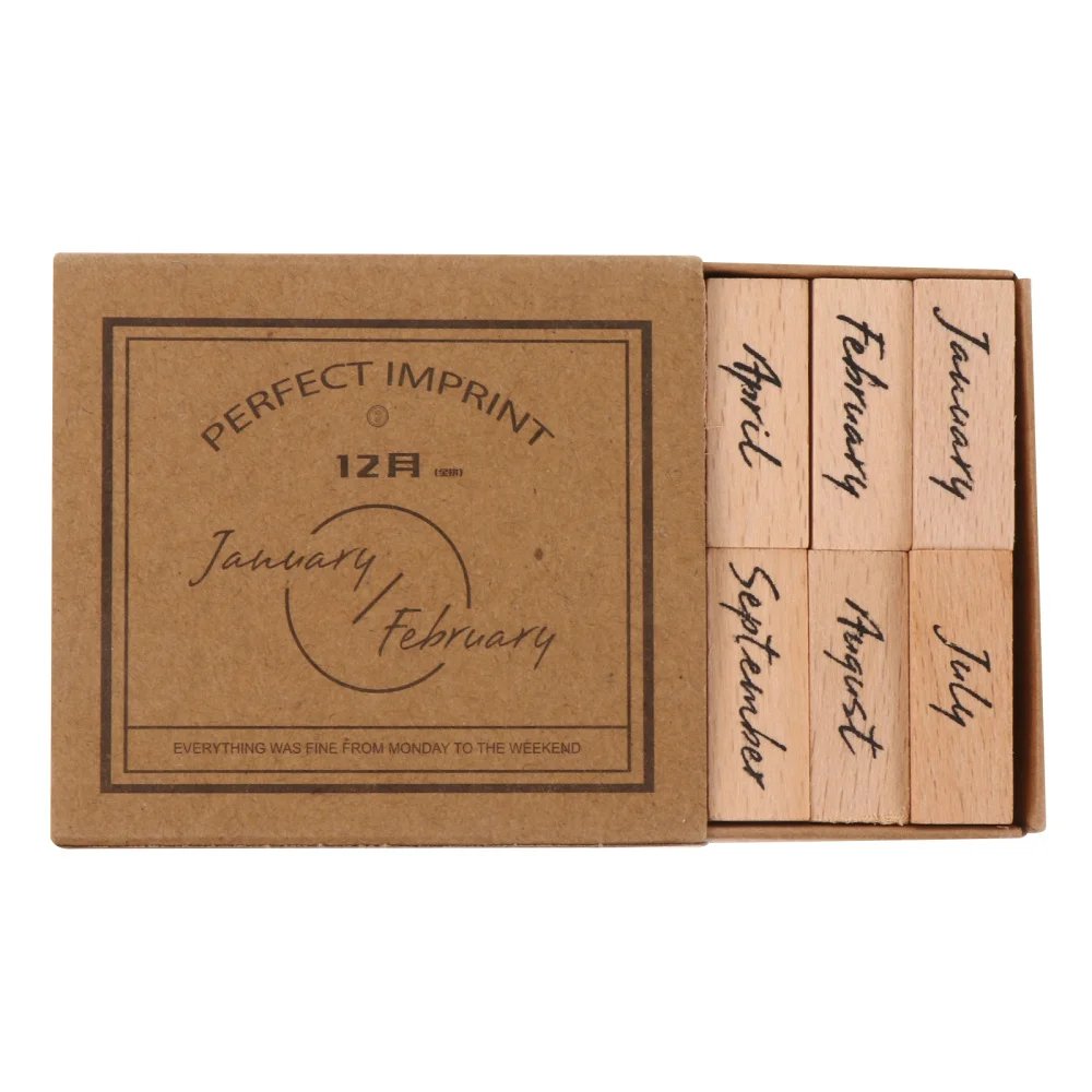 

1 Set DIY Number Stamp Diary Wood Rubber Stamp Scrapbooking Stamp Decoration