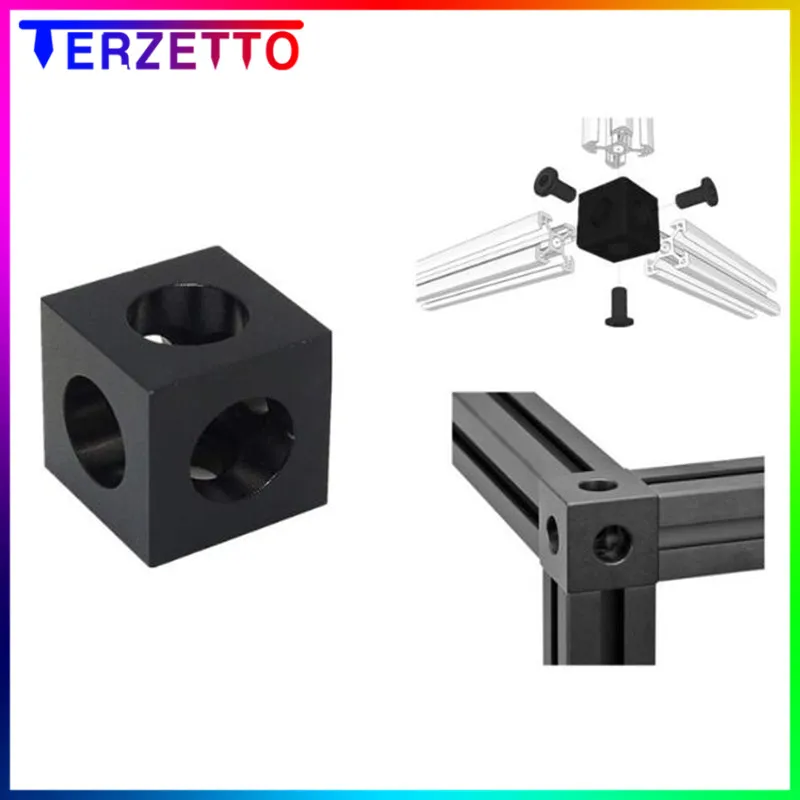 

3d Printer Parts Openbuilds 2020 Aluminum Block Cube Prism Connector Wheel Regulator Cube Corner V-slot Three Way Corner Bracket
