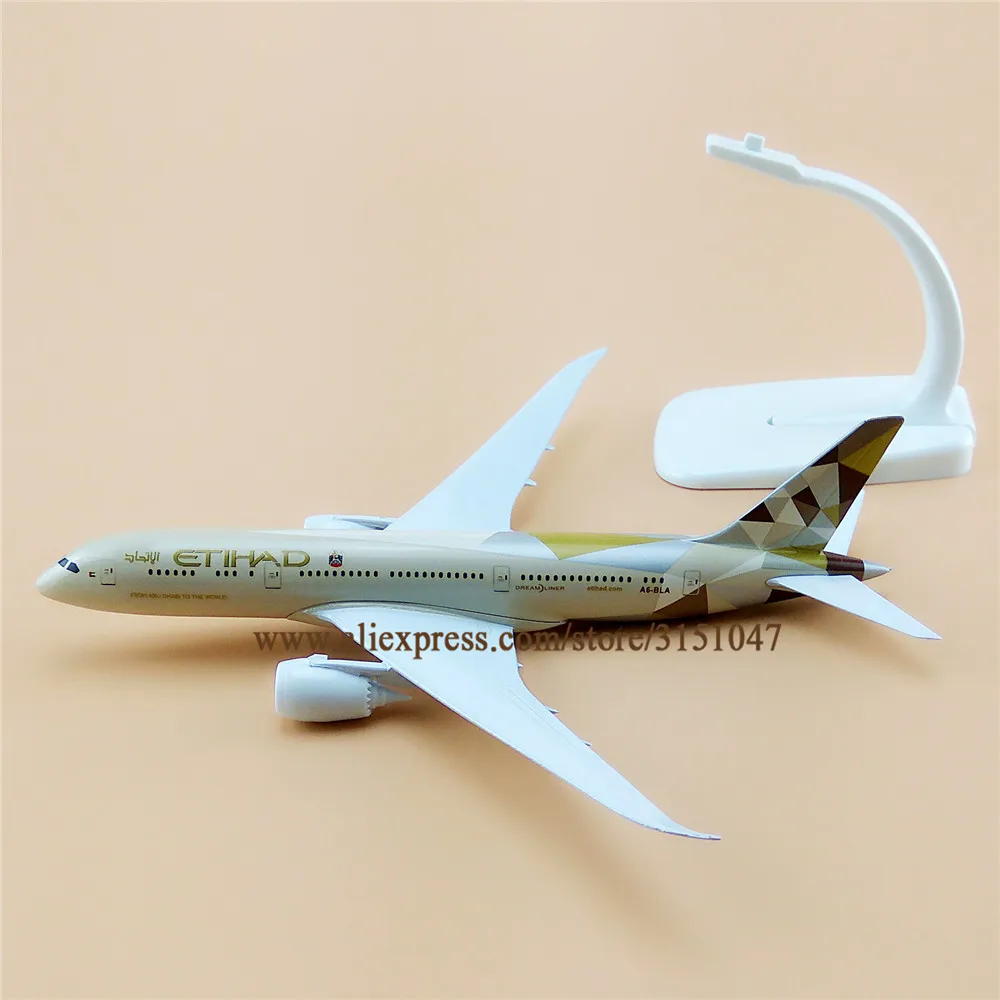 20 см модель самолета Etihad B787 Boeing 787 Airways Airlines металлический сплав литья под