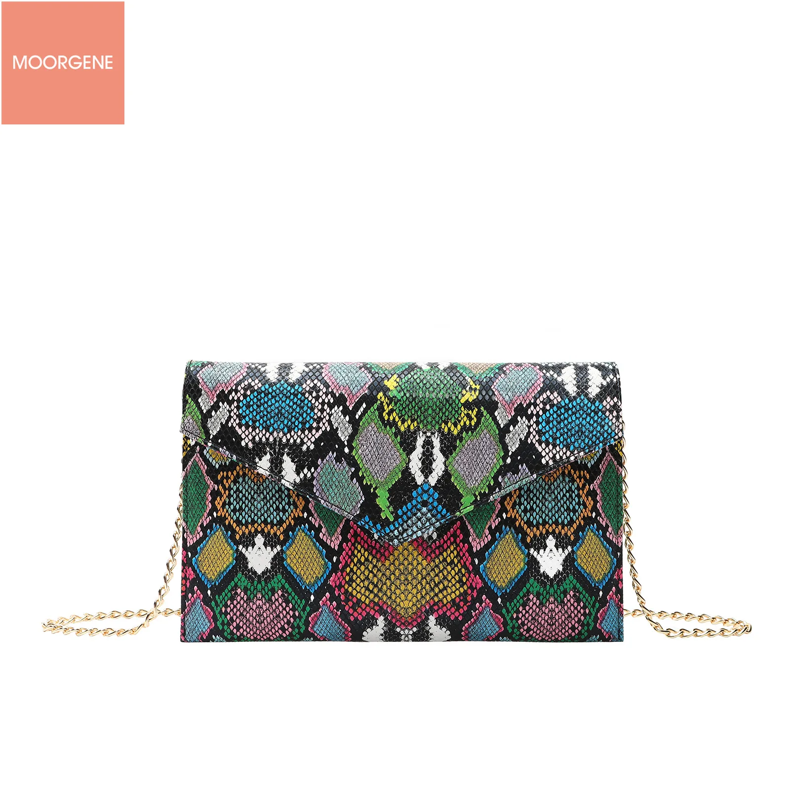 

Fashion Snake Chain Messenger Bag European and American Retro Postman Bag Women's Single Shoulder Letter Bag