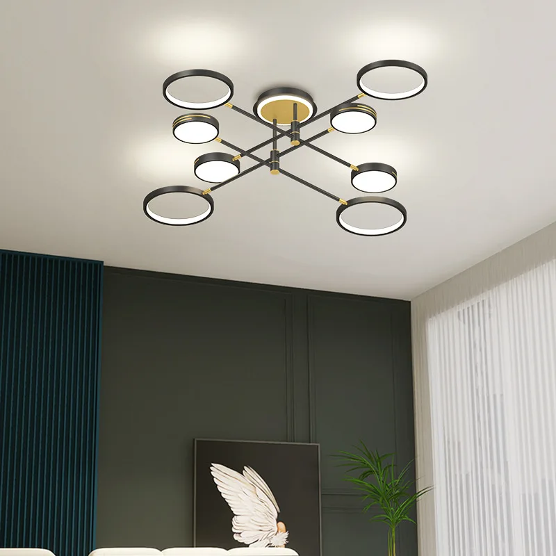 

Светодиодная комнатная люстра в скандинавском стиле, простой современный светильник для дома, ресторана, спальни, индивидуальное круглое к...