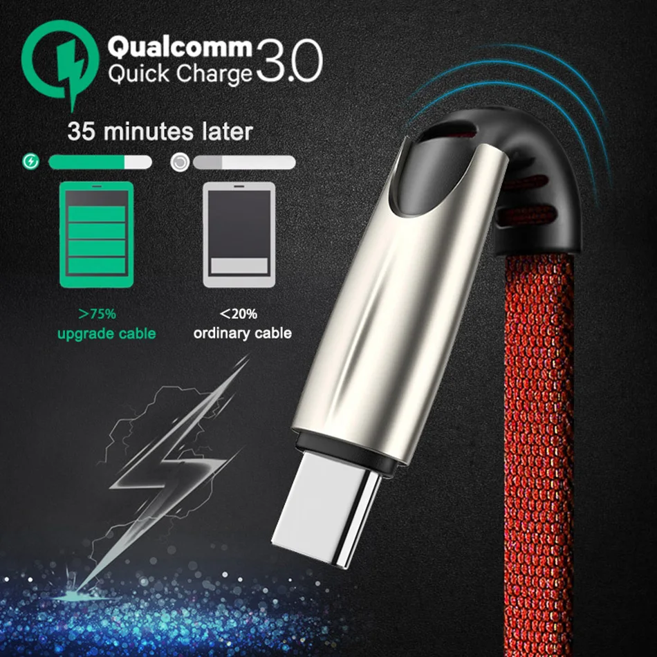 Быстрая зарядка USB C кабель для освещения Xiaomi samsung Быстрый зарядный huawei Micro type