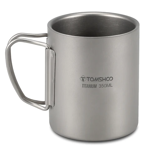 TOMSHOO 220/350/450/600 мл титановая чашка с двойными стенками, кружка для кофе и чая для дома, кемпинга, пешего туризма, пикника