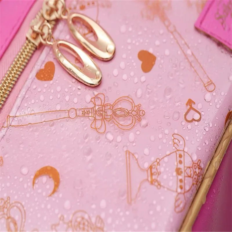 

Ladies Cosmetic Bag PU Leather Portable Storage Bag Organizer Large-Capacity Handbag Jewelry Box 2021 Sailor Moon