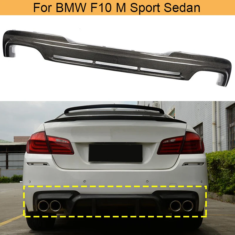 5 серии Реальные углеродного волокна задний бампер диффузор спойлер для BMW F10 M Sport