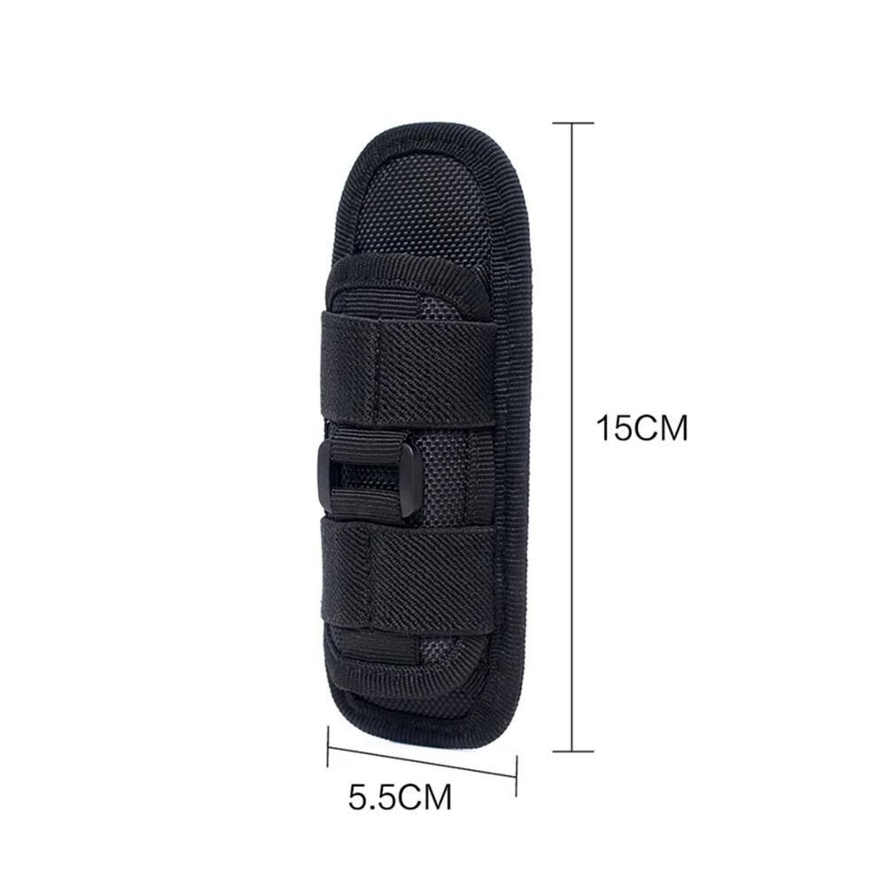 

Tactical Nylon Flashlight Holster Pouch for Belt with 360 Degree Rotatable Clip Hunting Flashlight Holder Torch Case Bag