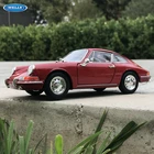 Модель автомобиля welly 1:24 1964 Porsche 911, модель автомобиля из сплава красного цвета, коллекция украшений для автомобиля, Подарочная игрушка, литье под давлением