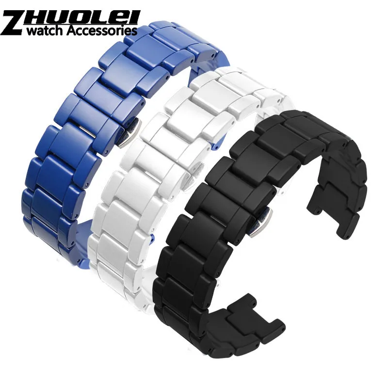 high quality Ceramic watchband for GC watches band Notched ceramic bracelet fashion | Watchbands