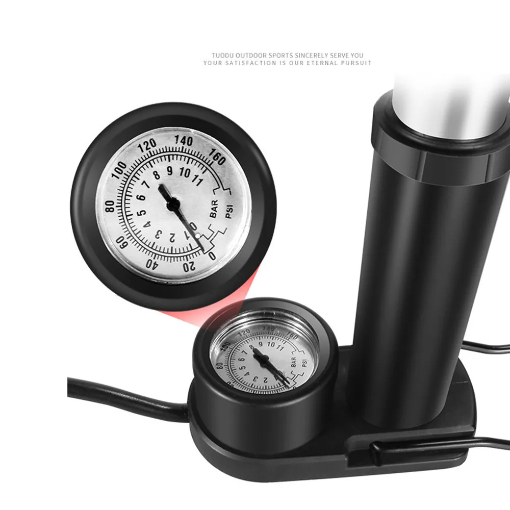 Portable Bike Pump Air Inflator Foot with Pressure Gauge Accessorie MTB Bicycle Accessories | Спорт и развлечения