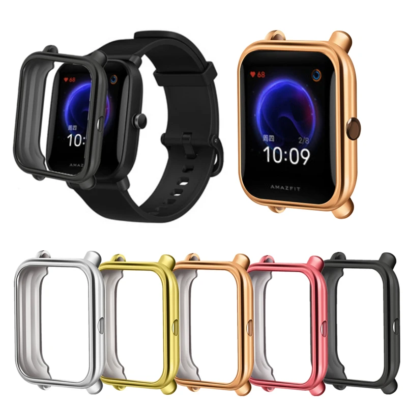 Caixas de relógios Capa Protetora de Silicone para Xiaomi Huami Amazfit Bip Bip u Pop Bip s Substituição de Relógio Estrutura Protetora para Amazfit Bip u