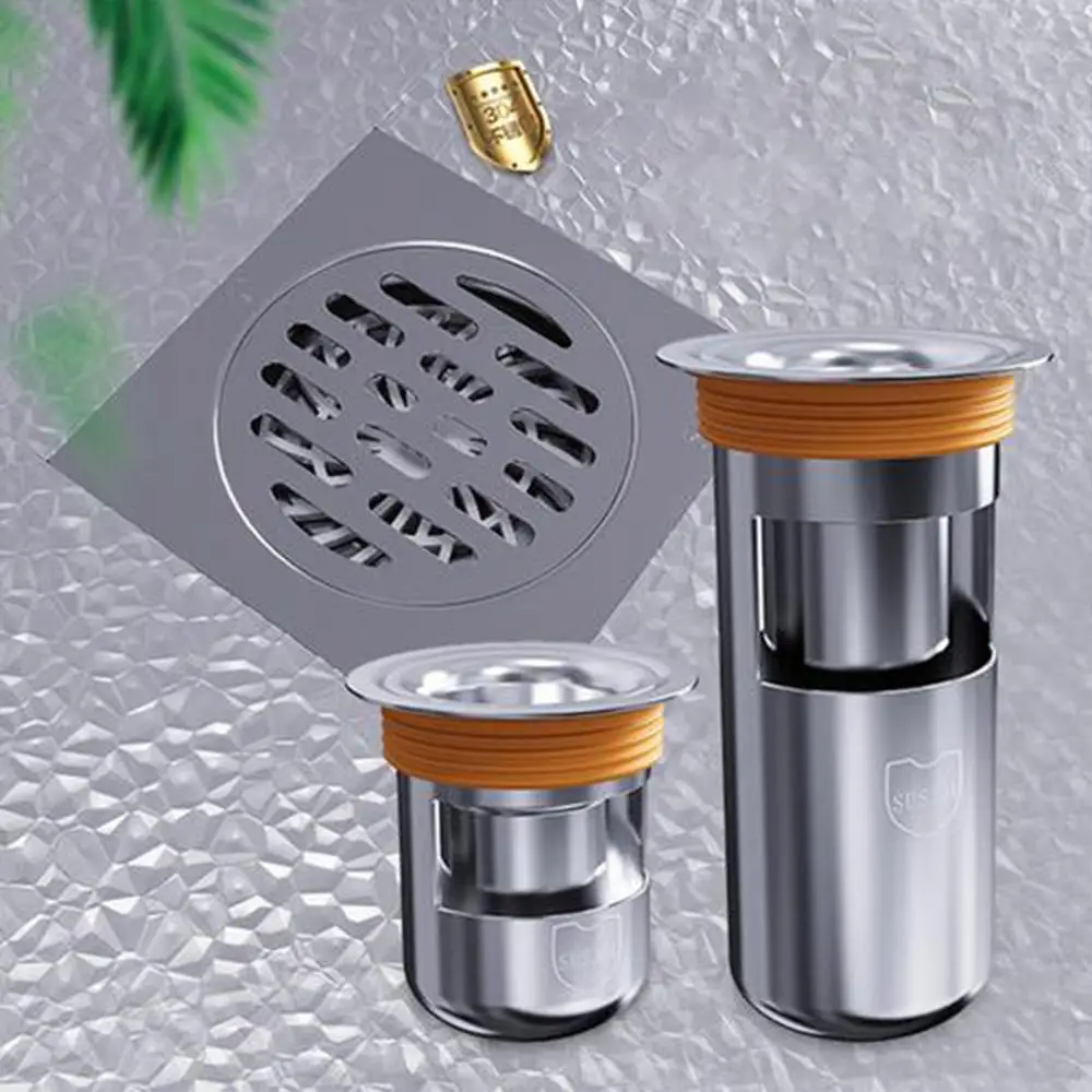 

Bathroom Floor Drain Stainless Steel Deodorant Floor Drain Rust-Resistant Anti-Odor Drain for Bathroom Toilet Sewer Drain
