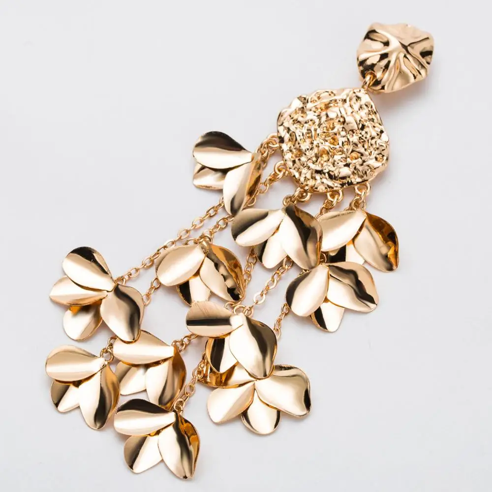 Роскошные индийские длинные серьги-подвески с большим цветком ZA свадебные