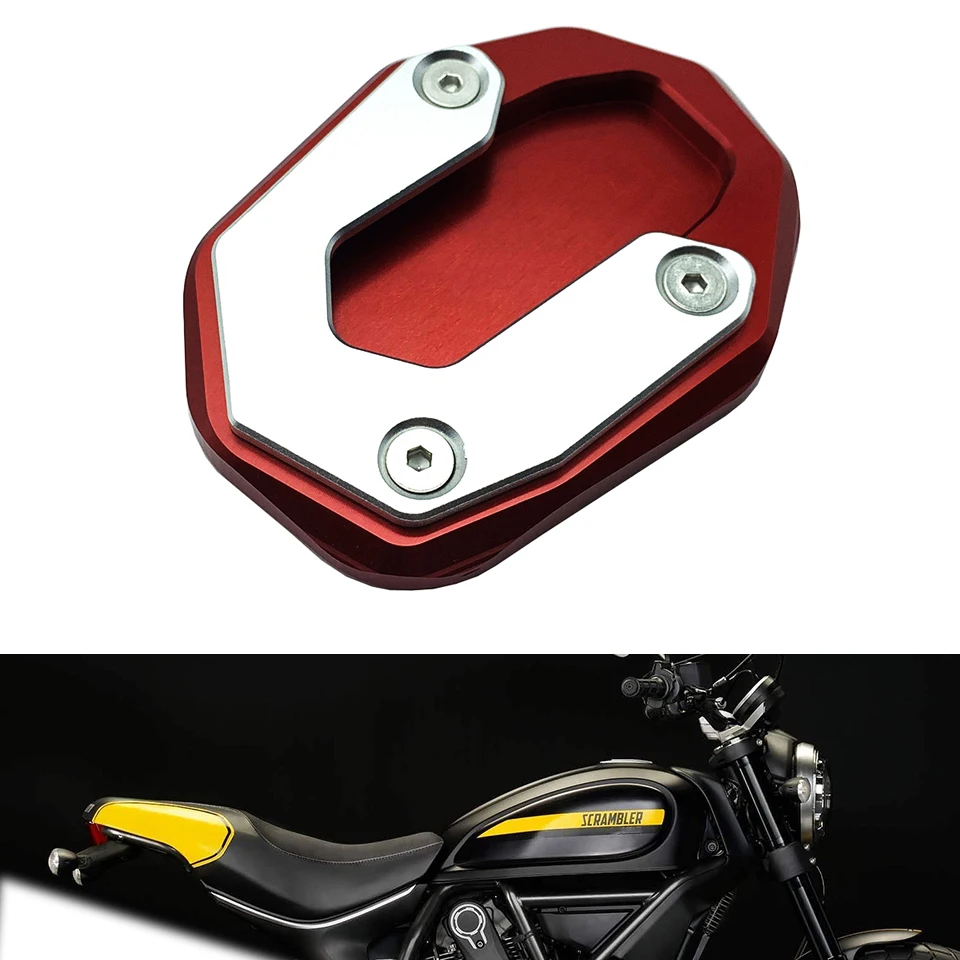 Motorcycle Accessories Kickstand Side Stand Extension Pad Enlarger Plate For Ducati Scrambler 800Café Racer Classic Urban Enduro
