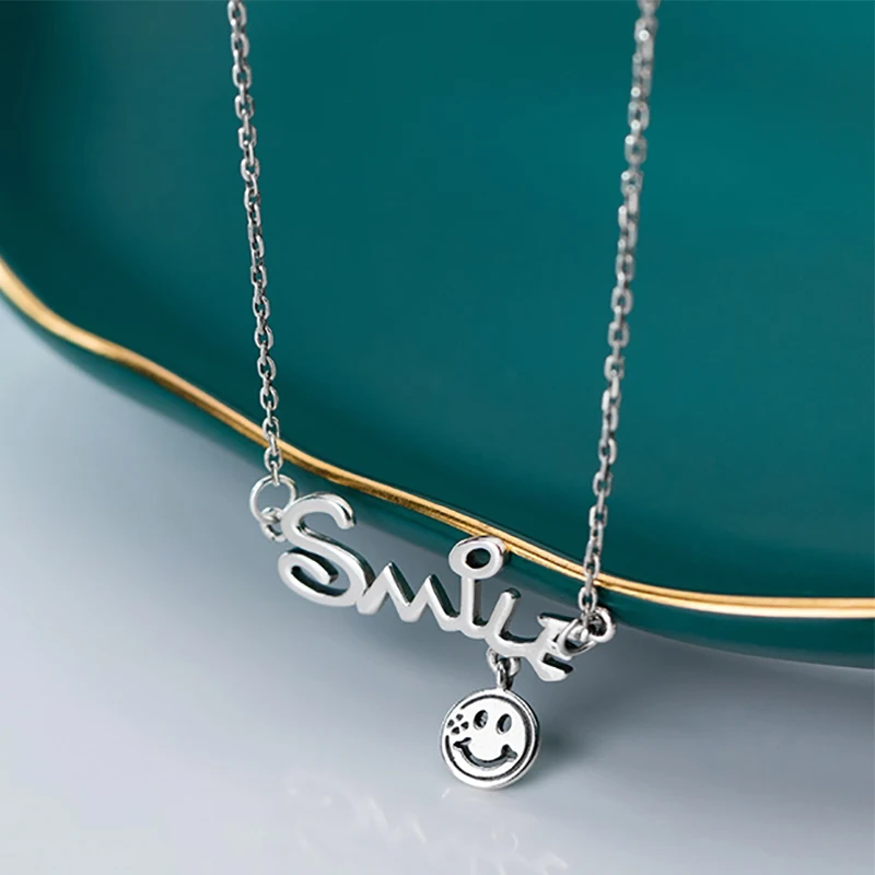 Корейская Новинка модное серебро 925 простого дизайна подвеска-чокер с надписью