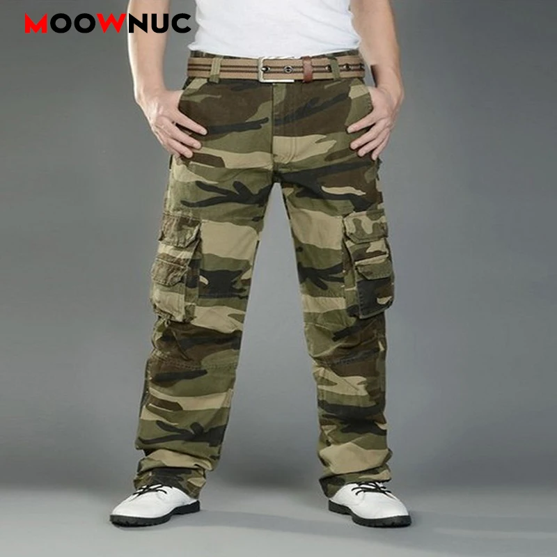 Мужские брюки-карго повседневные Hombre хлопок осень Военный стиль камуфляж