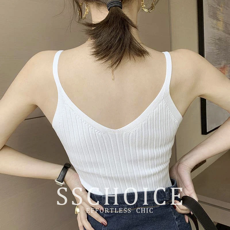 V-neck Halter Sexy Camisole Top 2020 Summer Women Sexy off-Shoulder Solid Color Sleeveless Camis Women's Clothing Tanks Tops