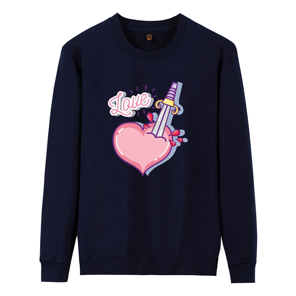 

Love In Heart hurt Sweatshirts Women High Quality Hipster Pullover Cartoon Printed Clothes Comfortable Cotton Female Streetwear