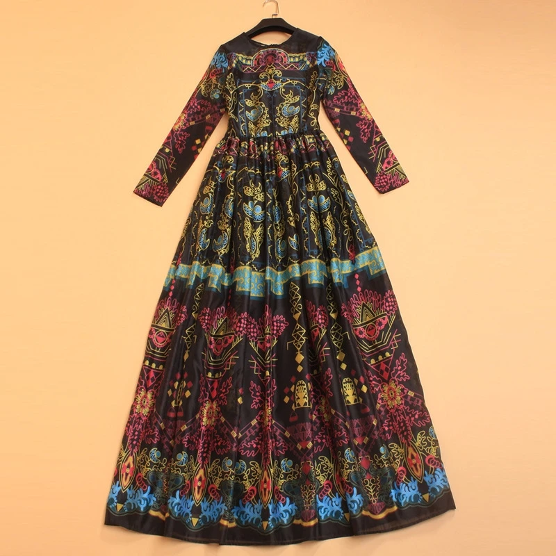 

Skirt 2021 high end floral print women's dress swing evening dress long dress