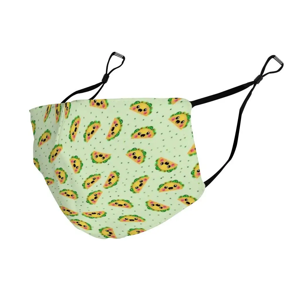 

Funny Happy Taco Pattern Anti-Dust Earloop Mouth Masks for Women Men, Pollen Cycling Cosplay Half Face Mouth Mask -