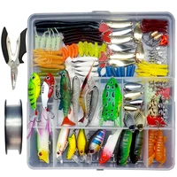 artificial fishing lure set kit mixed soft lure silicon bait fishing tackle accessories all water vib spoon frog plier hook a350