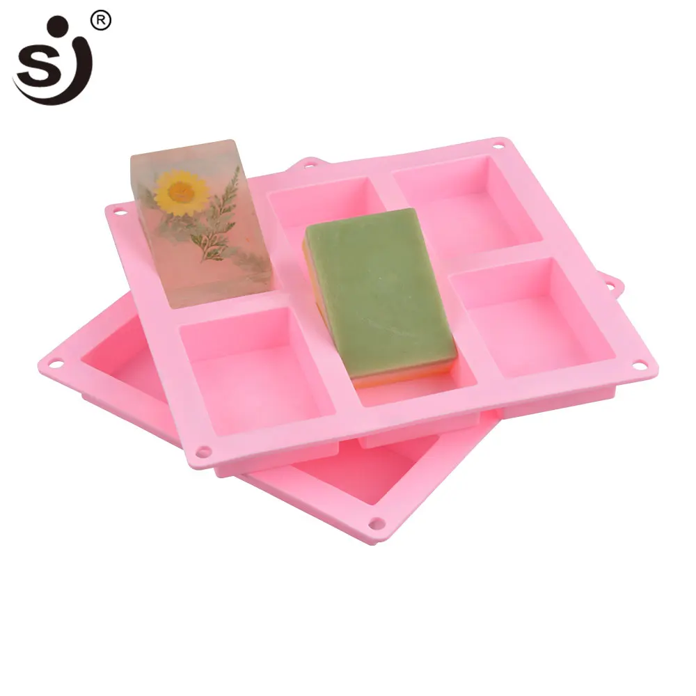 SJ 6 ячеек прямоугольная толстая силиконовая форма для мыла рукоделия сделай сам