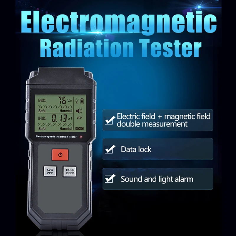 Детектор электромагнитного излучения защита поля EMF тестер цифровой батареи излучения метр измерения