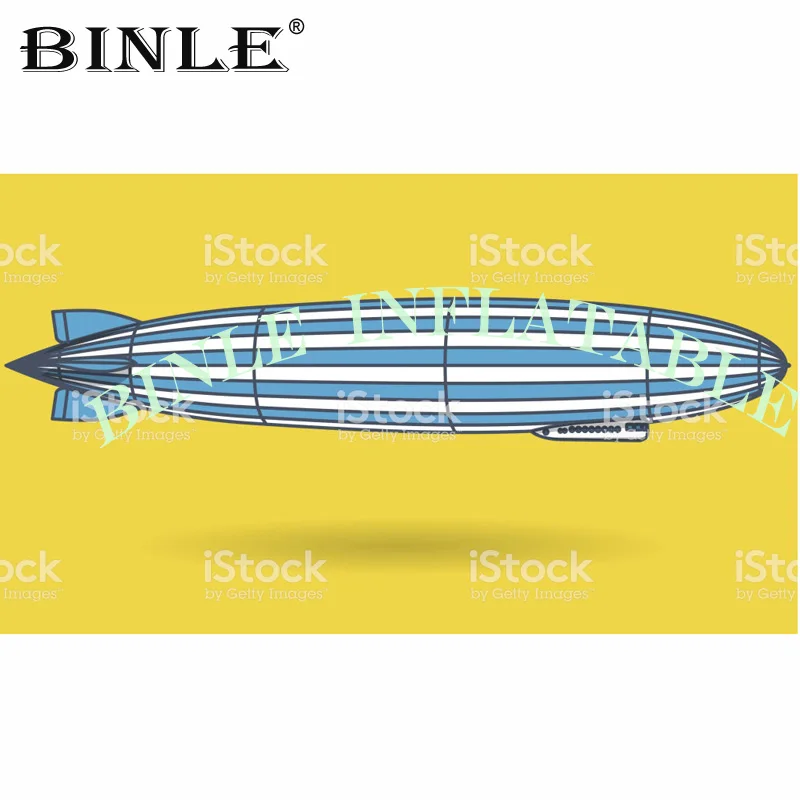 

Новый дизайн, 3 м длинный белый и синий надувной воздушный шар Zeplin с blimp-формой для украшения парадов
