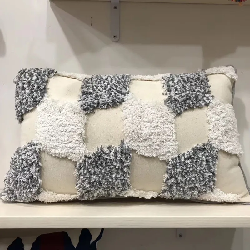 30x50cm Ручная работа, Роскошный чехол для подушки в марокканском стиле, богемный этнический Серый Бежевый чехол для подушки с кисточками 45x45 см/30x50 см, домашнее украшение - Цвет: 30x50cm
