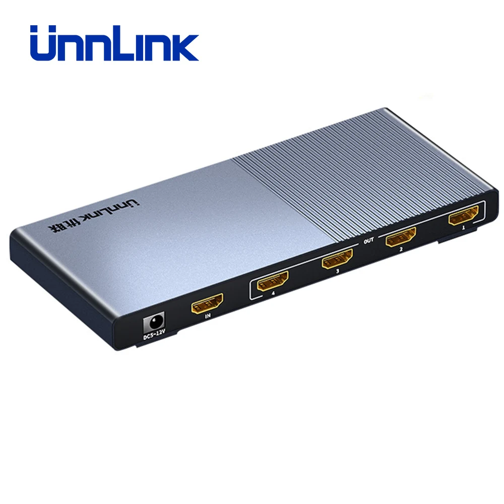 Разветвитель Unnlink HDMI совместимый с 2 0 1X4 UHD 4K @ 60 Гц 4:4:4 HDR HDCP 18Gbp 3D для Светодиодный