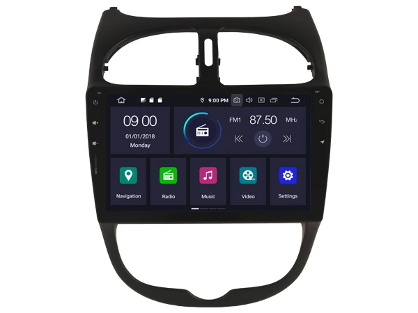 Автомобильная Мультимедийная система плеер 9 дюймов на Android 10 0 с GPS для Peugeot 206