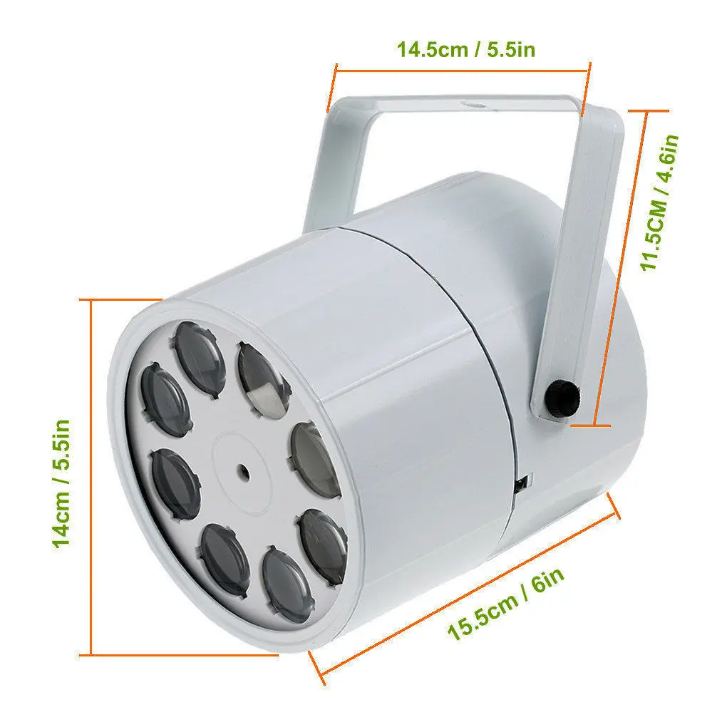 AUCD 8 Lens Remote Rotate RGBW LED Pattern Projector PAR Lights DMX Moving Gobo Spotlight Disoc Party DJ Show Stage Lamp LE M8Y|led light dj|light