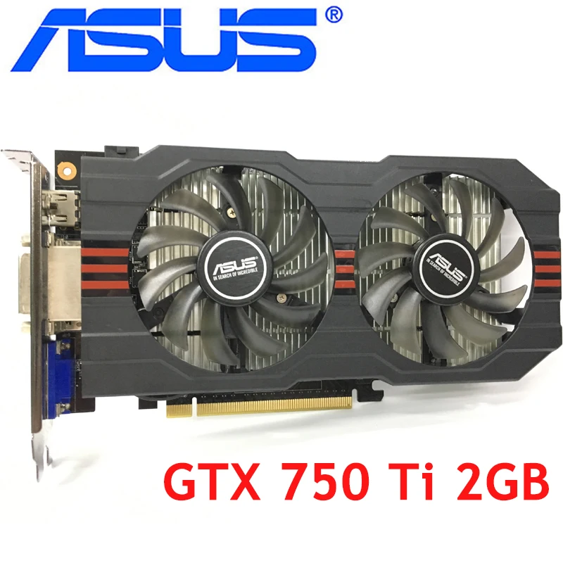 ASUS видеокарта Оригинал GTX 750 Ti 2 Гб 128 бит GDDR5 видеокарты для nVIDIA Geforce 750Ti б/у VGA карты