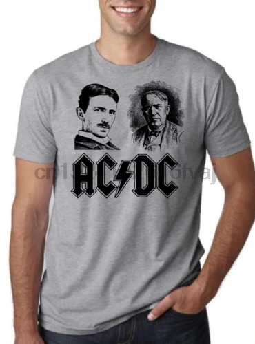 Турне Никола Тесла Томас Эдисон футболка подарок физика гения США | Мужская