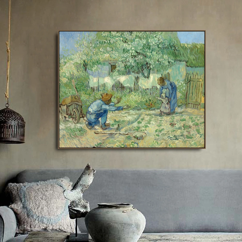Cassisy Холст Картина маслом 《 первые шаги после Millet Vincent van Gogh художественный постер