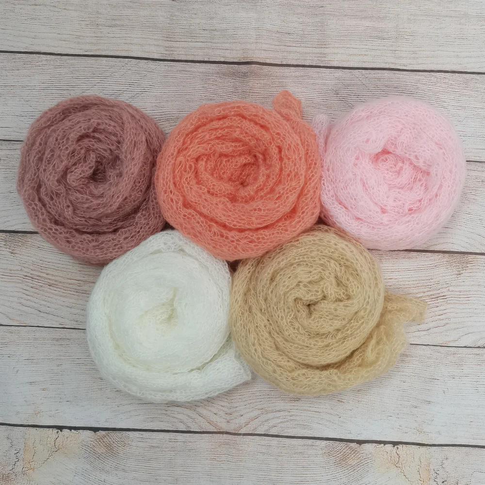 

A Set 150x40CM Stretch Soft Knit Mohair Baby Wraps Newborn Photography Props Infant Photo Shoot Accessories Studio Background
